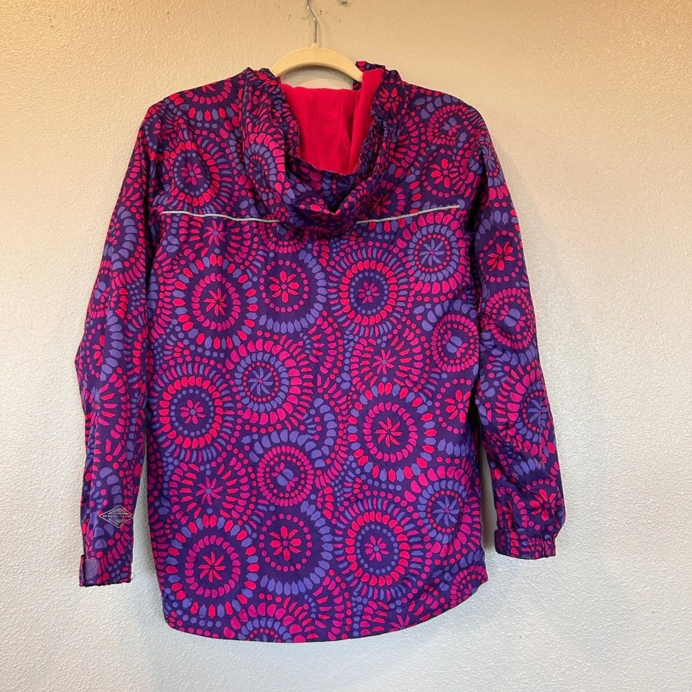 Columbia Sportswear Unisex Large Purple Pink Medallion Omni-Tech Hooded Jacket